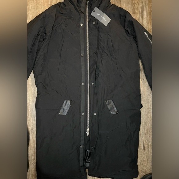 Slate & Stone Jay Hooded Full Zip Jacket Men’s Jacket Black Parka Small - Picture 5 of 13